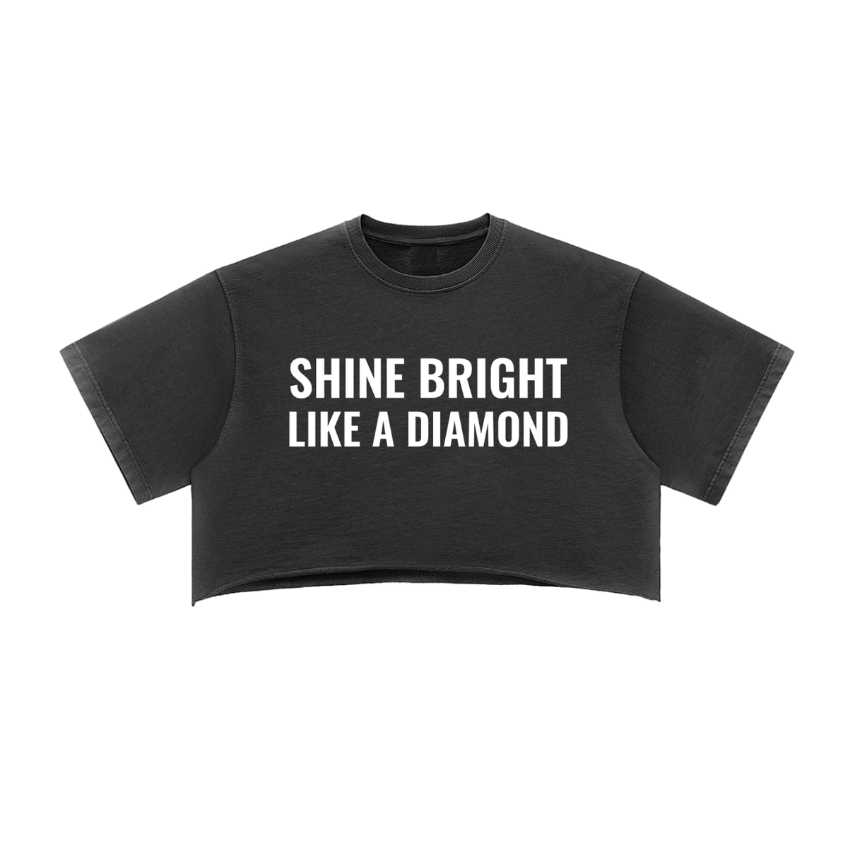 Shine Bright Snow Washed Raw Edge Crop Top - 100% Cotton
