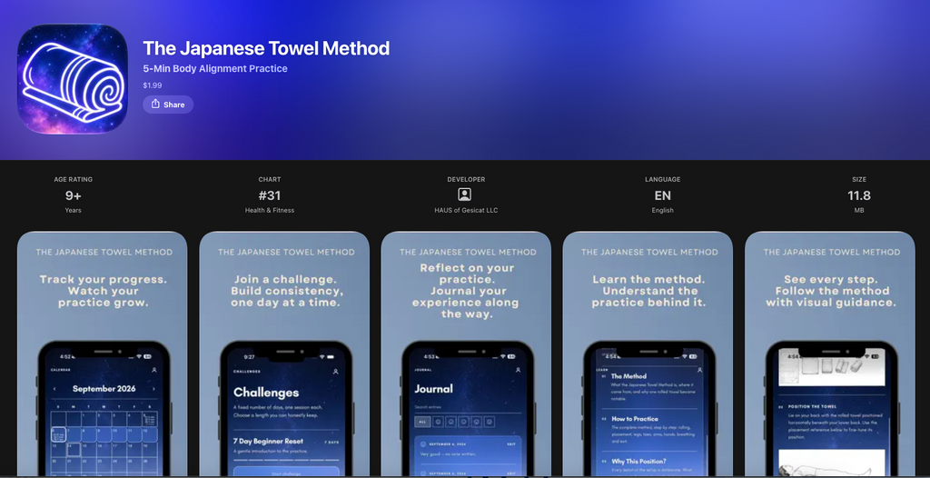 The Japanese Towel Method App