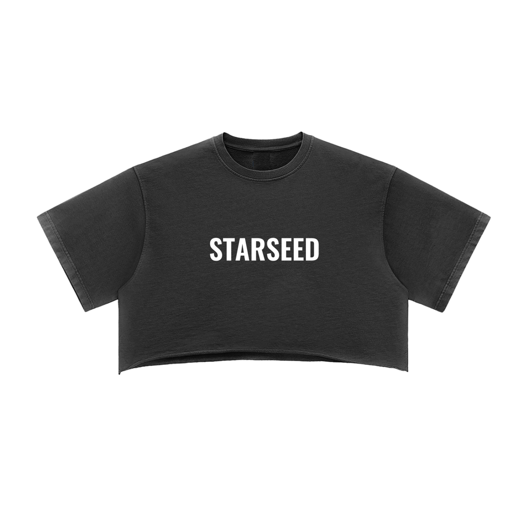 Starseed Raw Edge Loose Crop Top - 100% Cotton