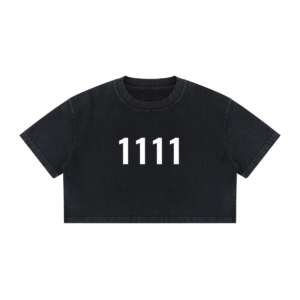 1111 Divine Alignment Crop Top - 100% Cotton
