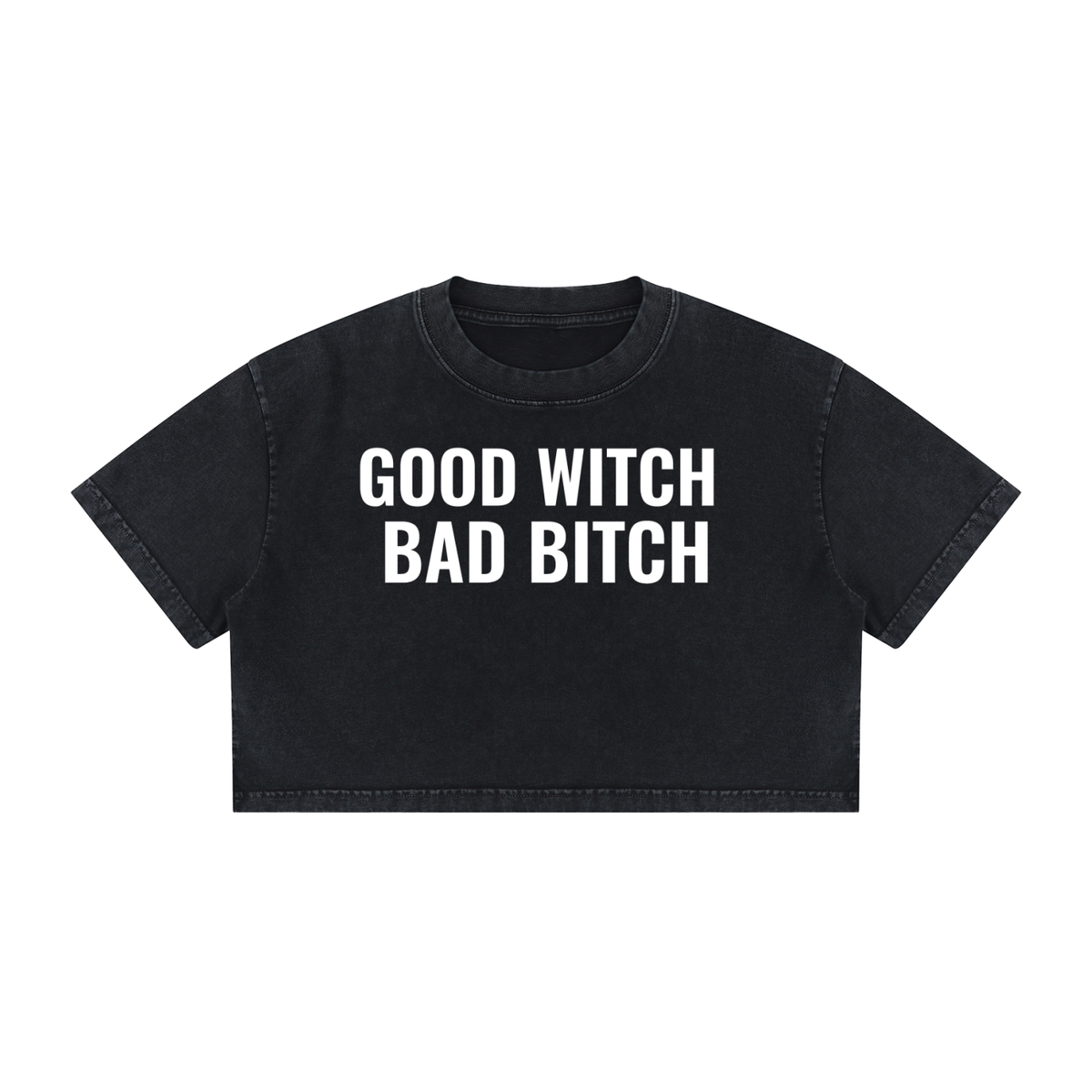 Good Witch Bad Bitch Crop Top - 100 % Cotton