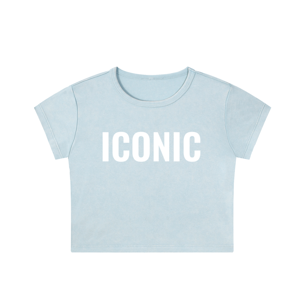 Iconic Snow Washed Crop Top - 100% Cotton